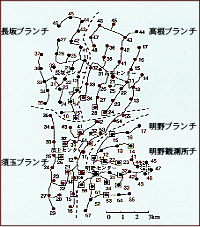 図1 広域シャワー観測装置(AGASA)